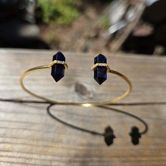 Sapphire points & Topaz sterling & gold bracelet NEW - Picture 6 of 10